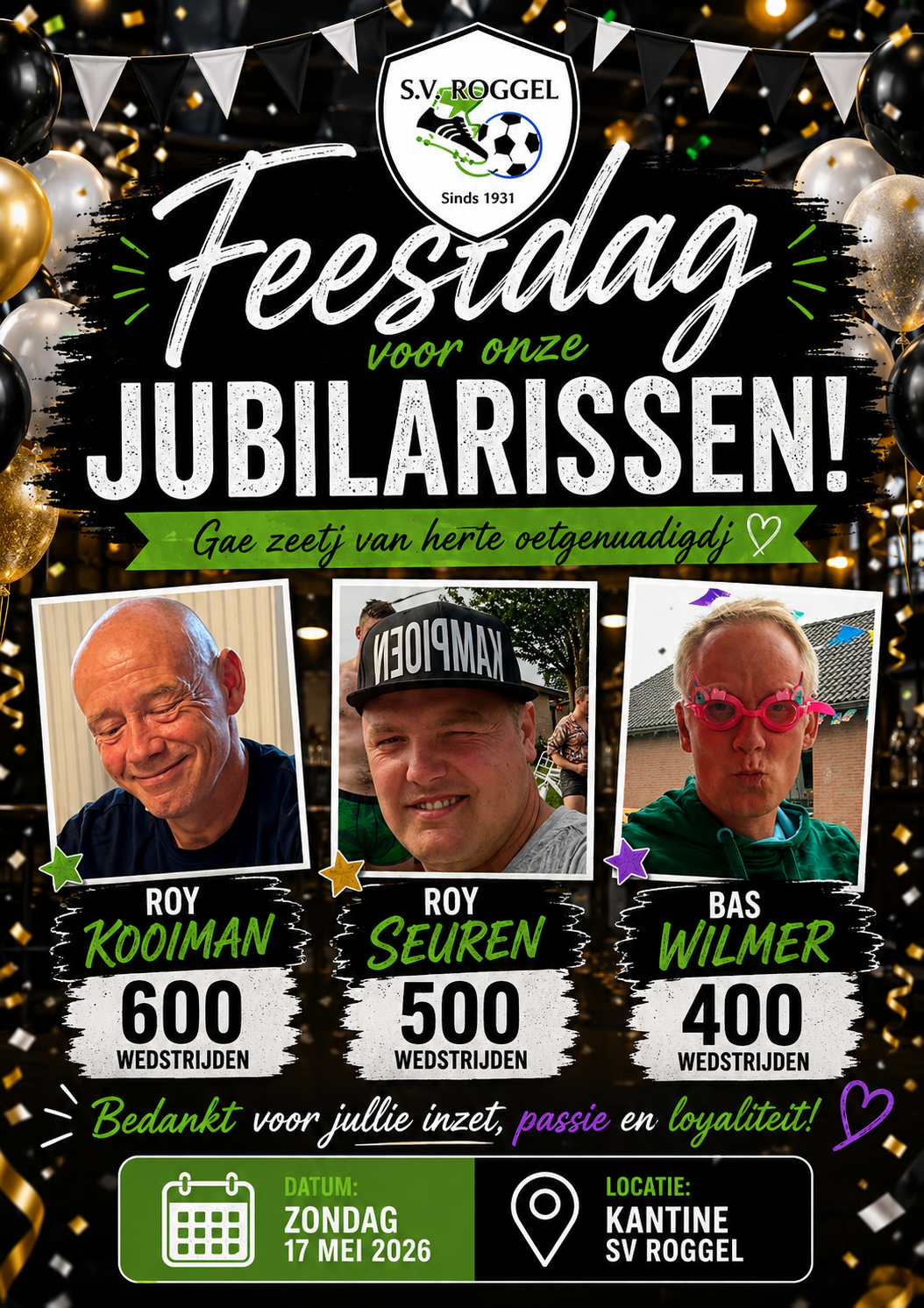400e, 500e en 600e wedstrijd bij de Veteranen