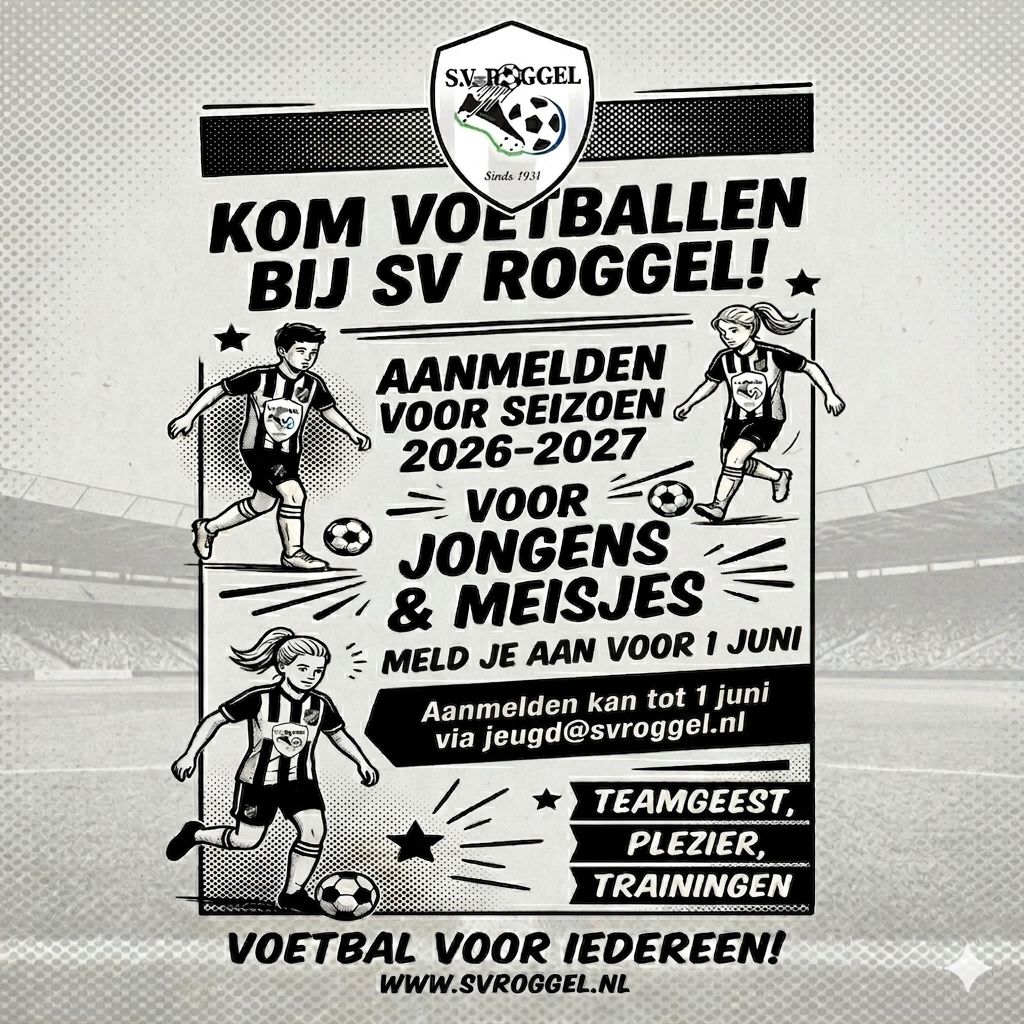 Voetballen bij S.V. Roggel, doe jij ook mee?